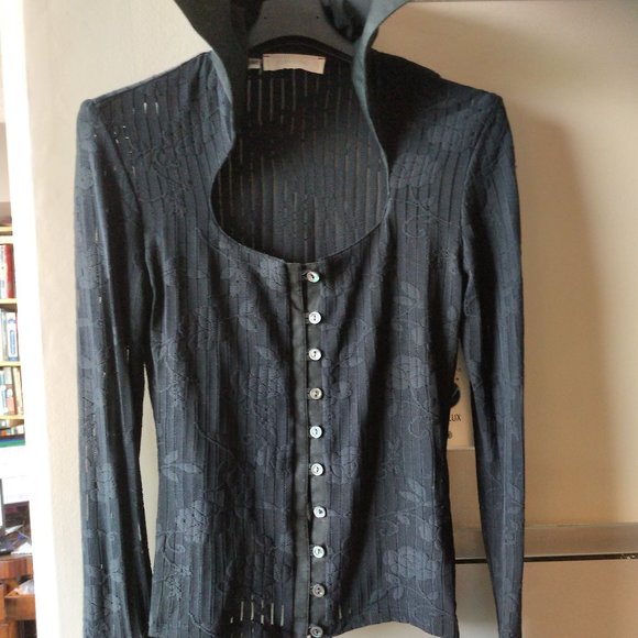 Rayure Paris - Black semi sheer blouse - Picture 1 of 11